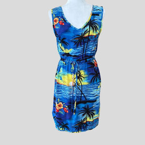 Vintage 90s Floral Hawaiian Mini Dress Small